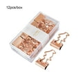 thumbnail image 1 of Baohd 1/2/3/5 12x Documents In Order - Metal Binder Clips For Elliot Folder Widely Shape Metal Binder Clips Penguin - Rose gold 1 Pc, 1 of 6