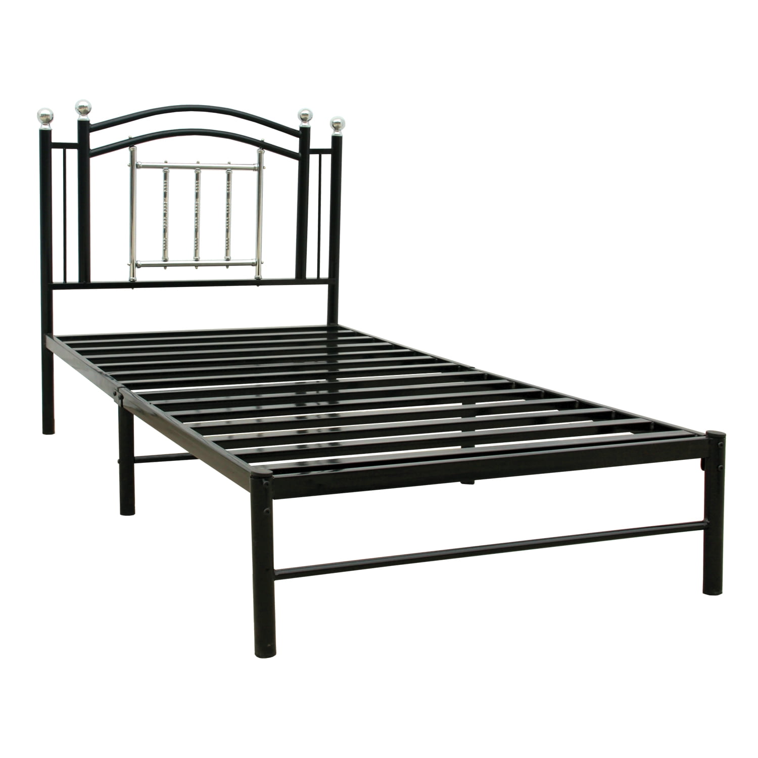 Home Source Kean Black Chrome Twin Bed