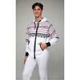 thumbnail image 3 of Men One Piece Non Footed Printed Pajamas, Adult Sleepwear with Hood Unisex Playsuit, 3 of 6