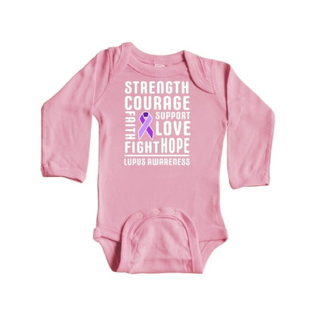 

Inktastic Lupus Awareness Strength Support Courage Gift Baby Boy or Baby Girl Long Sleeve Bodysuit