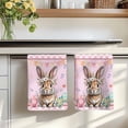 thumbnail image 7 of Easter Bunny Kitchen Towels Set of 4, Pink Polka Dot Colorful Eggs Checkered Plaid Absorbent Dish Towels for Kitchen, Microfiber Hand Towel, Quick Drying Tea Towel for Cleaning Decorative Dishcloths, 7 of 7