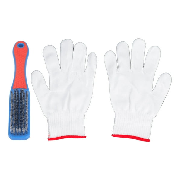 Wire Brush, Stainless Steel Wire Brush Portable Gloves Long Service Life Comfortable Grip Multipurpose Strong Cleaning Power For Floors For Woodworking