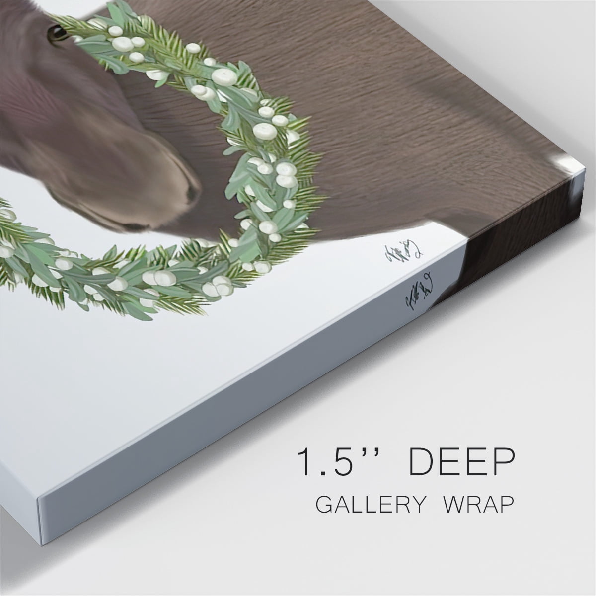 Christmas Moose and Christmas Gifts- Gallery Wrapped Canvas
