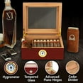 thumbnail image 4 of Mantello Cigars Royal Glass-Top Humidor, Spanish Cedar Interior, 25-50 Cigars, 4 of 7