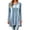 Light Blue 10, variant on Karymi Solid Velvet Tunic Womens Tops, Crew Neck Half Button Long Sleeve Loose A-line Hem Pullover