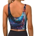 thumbnail image 3 of Lsque Modern Colorful Eyes Printed Women'S Sports Bra, Compression, Moisture Wicking, High-Impact Sports Bra For Women,Supportive sports bra-Small, 3 of 9