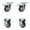 2 Swivel w/2 Total Lock Brakes - 2 Rigid, variant on 4 Inch Thermoplastic Rubber Wheel Swivel Top Plate Caster with Brake SCC