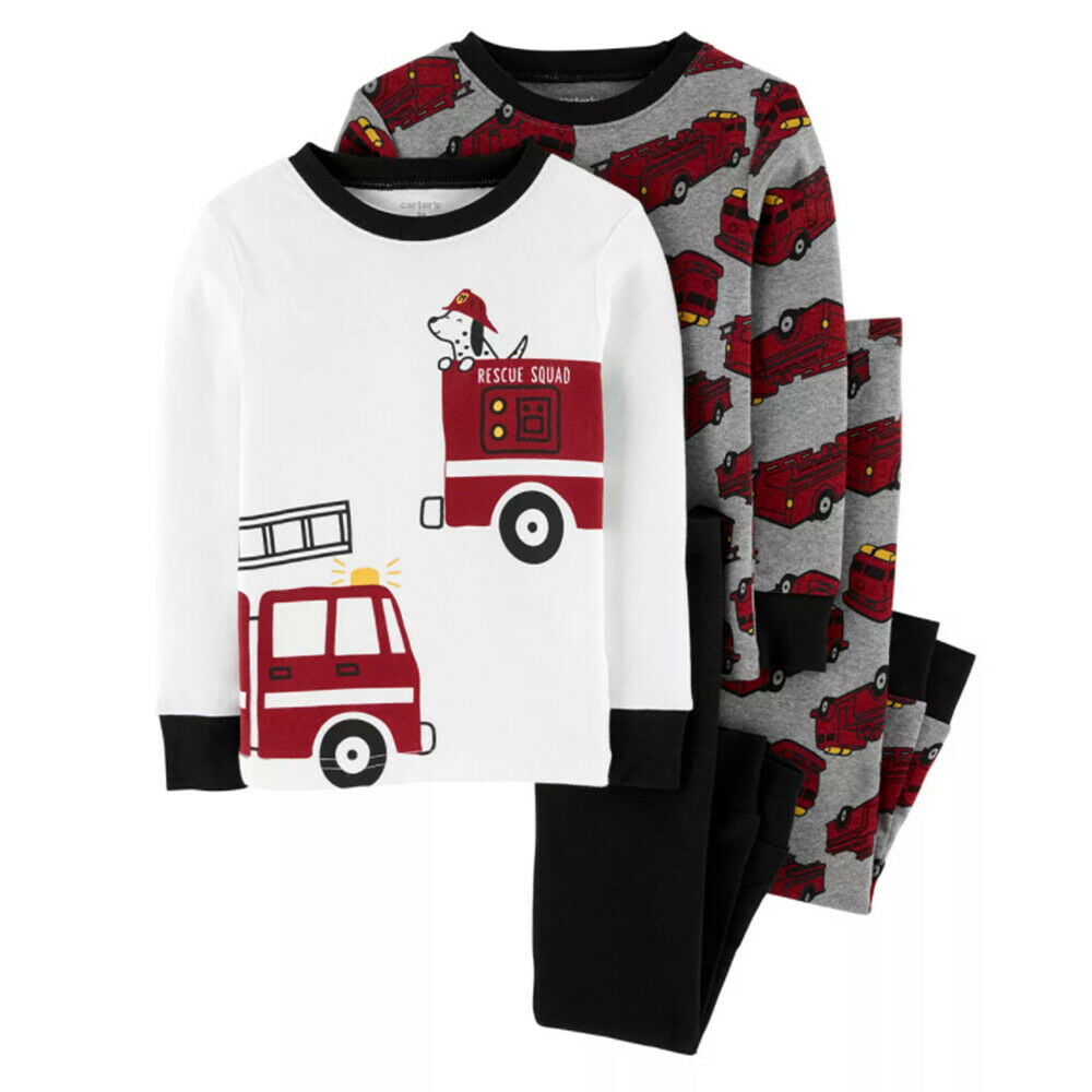 Details about   Carter's Toddler Boy 4-Piece Firetruck Snug Fit Cotton PJs Pajamas Sleepwear 2T 
