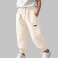 thumbnail image 2 of kpoplk Toddler Boy Sweatpant Joggers Pants Cinched Hem Athletic Jogging Sweat Pant(Beige,11-12 Y), 2 of 7