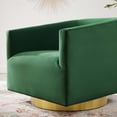 thumbnail image 5 of Armchair Accent Swivel Chair, Velvet, Gold Green, Modern Contemporary Urban Design, Living Lounge Room Hotel Lobby Hospitality, 5 of 8