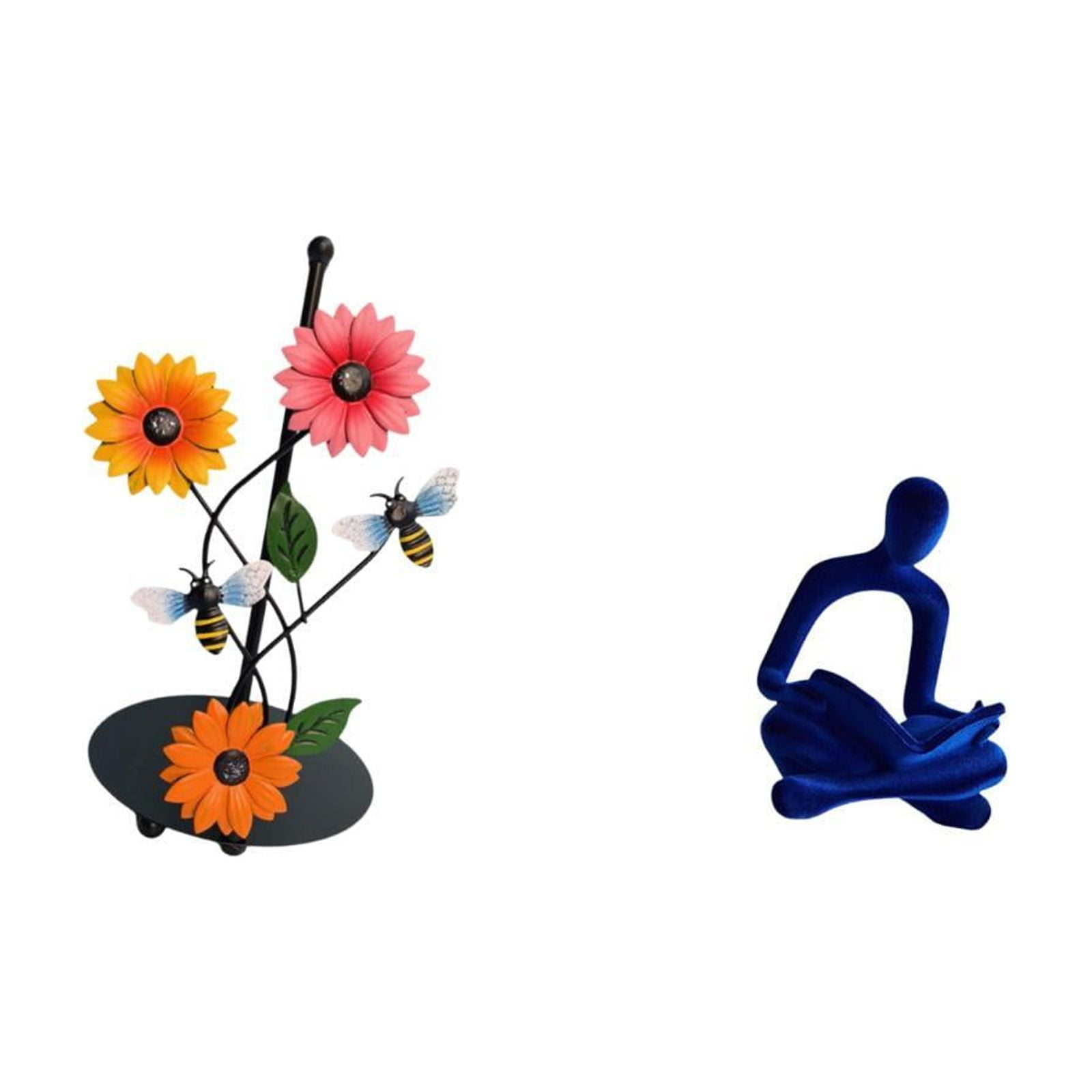 Fiocias Toilet Paper Holder Paper Towel Holder Countertop Kitchen Roll Holder Abstract Thinker Figurine Iron Resin Artistic Sculpture Suitable for Kitchen
