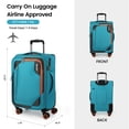thumbnail image 5 of New York Xpress 22" Softside Carry-on Luggage, Expandable Suitcase with Spinner Wheels, TSA-Approved, Sky Blue , WD8818, 5 of 10