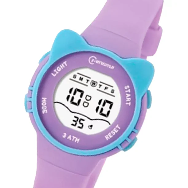 Reloj Infantil Led Alarma Niños Contra Agua Deportivo Gatito