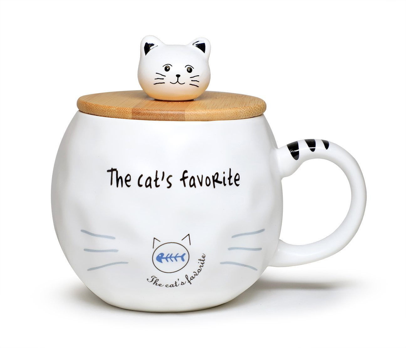 Cat Ceramic Mug Heat-resistant Coffee Cup With Spoon Drinkware Lid Children Gift 