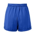 thumbnail image 5 of HUAXUN Women's Athletic Sports Shorts Drawstring Elastic Waist Plus Size Shorts Pockets Wide Leg Shorts for Women Soft Running Beach Clothes（Blue,M), 5 of 5