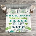 thumbnail image 3 of Ambesonne Fitness Quilted Bedspread Set 3 Pcs, Body is Only Place to Live, King Size, Multicolor, 3 of 3