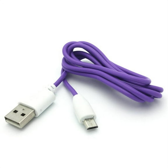 Purple 3ft USB Cable Rapid Charge Power Wire Sync Micro-USB Data Cord Supports Fast Charging D9 for LG Stylo 3 Plus, Tribute 2 5 HD, Volt 2, X Charge Power Venture - Microsoft Lumia 650