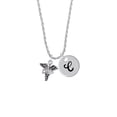thumbnail image 2 of Delight Jewelry Silvertone Caduceus - DNP Silvertone Script Initial Disc - C - Charm Necklace, 20"+3", 2 of 4