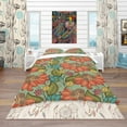 thumbnail image 2 of Designart 'Colorful Floral Pattern' Bohemian & Eclectic Duvet Cover Set, 2 of 4