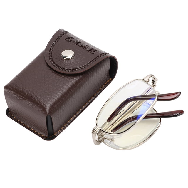Gafas de lectura plegables de metal con protección contra la luz azul para presbicia y alivio de la fatiga visual (+350 montura plateada)