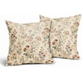 thumbnail image 2 of Vintage Floral Pillow Covers 20x20 Inch Set of 2 Spring Rustic Flower Print Decorative Throw Pillowcases Retro Farmhouse Outdoor Cushion Cases Neutral Decor for Sofa Couch Bed, 2 of 8