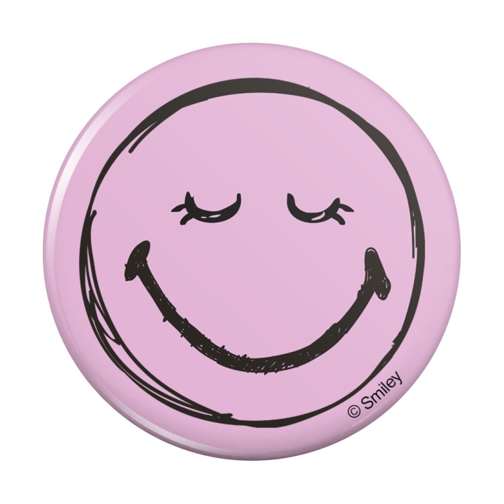 Smiley Smile Happy Sleepy Thoughtful Face Pinback Button Pin