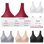 Purcolt Women's Seamless Front Closure Mastectomy Bra Full Coverage Wirefree Comfort Bra Medium Support Post-Surgery Bra, 5XL-6XL