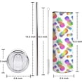 thumbnail image 2 of Pineapple Tumbler Colorful Pineapple Gifts 20oz Pineapple Stainless Steel Insulated Tumbler with Lid and Straw Double Wall Travel Coffee Mug Cups, 2 of 6