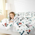 thumbnail image 4 of jejeloiu Kawaii Dinosaur Dino Queen Comforter Set,Equipment Vehicle Excavator Crane Bedding Sets,Multicolor Dino Balloon Bedding Comforter Set For Boys,Luxury Bedroom Decor Reversible,3-Piece, 4 of 8