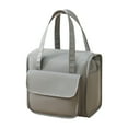 thumbnail image 2 of Bolsa de almuerzo aislante | Bolsa portátil de papel de aluminio engrosado | Gran cremallera doble cara | 28x26x20cm | Poliuretano | Gris, Verde, Beige | Mango ergonómico | Mantiene la comida, 2 of 6