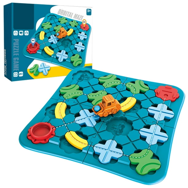 Burgkidz Gioco Logico Logical Road Builder: Puzzle STEM Per Bambini 4-8 Anni, Costruisci Strade Con Macchinina E Pallina