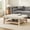 41.5"L & Beige, variant on Euroco Large Rectangle Ottoman Coffee Table,Tufted Upholstered Footrest Ottoman with Shelf Storage,Nailhead Trim & Solid Wood Legs for Bedroom Living Room,Brown