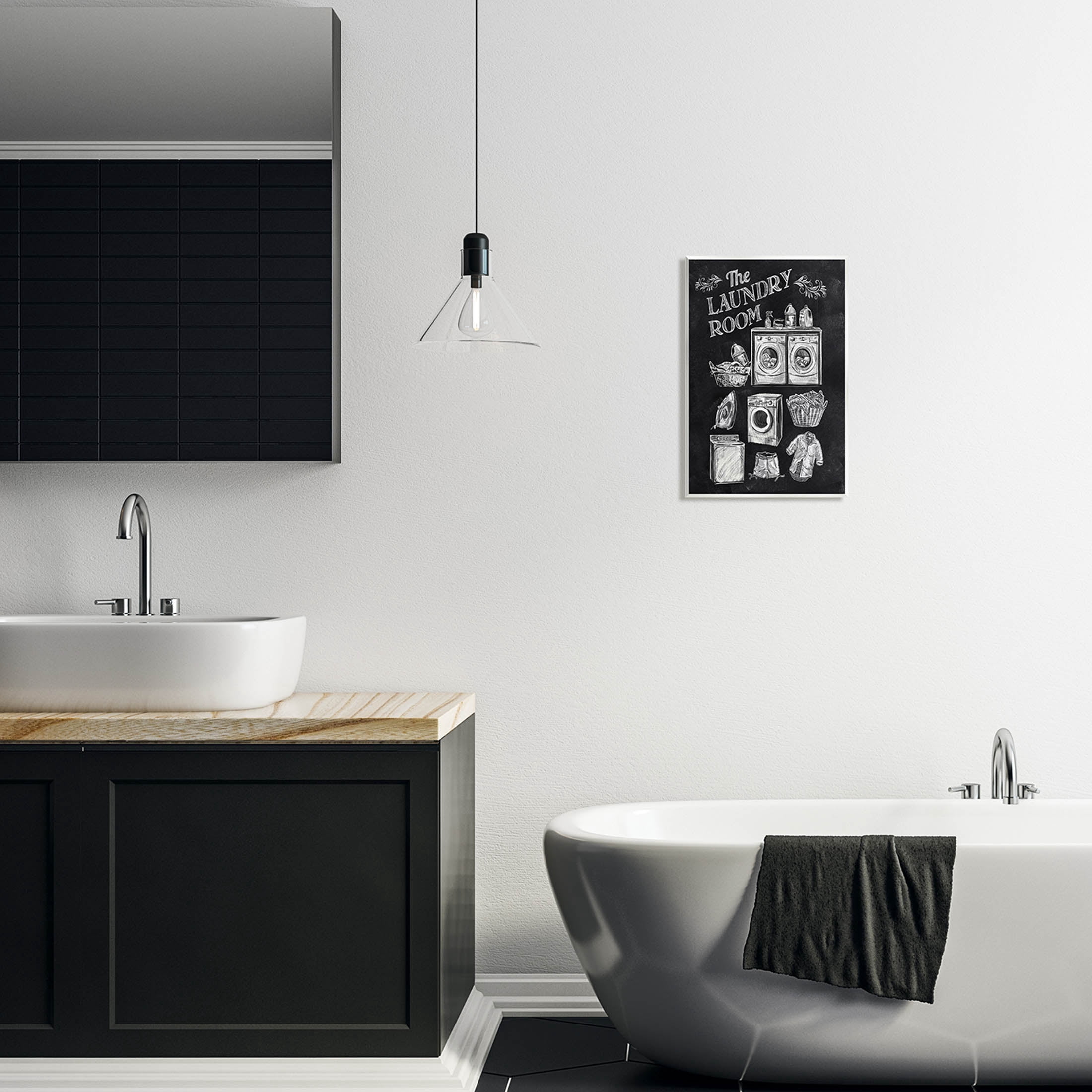 Laundry Room Vintage Drawings Typography Graphic Art Unframed Art Print Wall Art