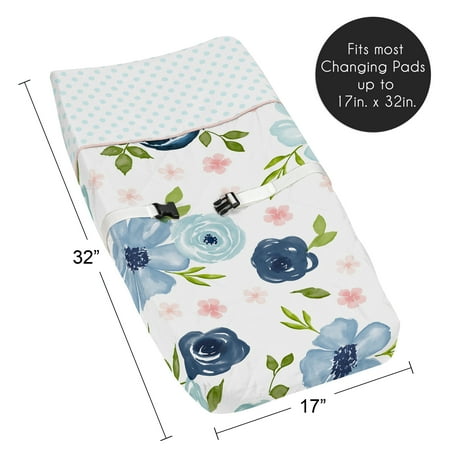 Watercolor Floral Changing Pad Cover by Sweet Jojo Designs