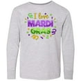 thumbnail image 3 of Inktastic I Love Mardi Gras Confetti Long Sleeve Youth T-Shirt, 3 of 5