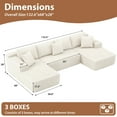 thumbnail image 6 of JOIVI Indoor Modular Sectional Sofa, 132'' Corduroy Cloud Couch with Double Chaise, U Shaped Sofas with Deep Seat, Comfy Fluffy Plush Couches, No Assembly Required, White, 6 of 11