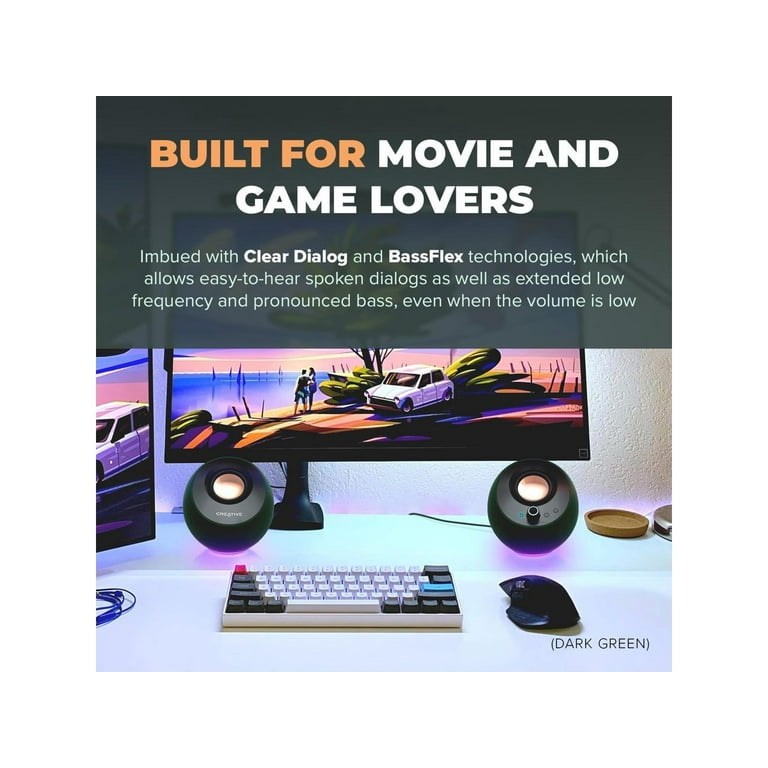 Creative Pebble Pro - Speakers - for PC - 2.0-channel - wireless