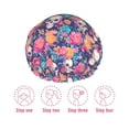 thumbnail image 5 of KLL colorful Skull flower daisy Pattern Shower Cap & Bath Cap for Women,Reversible Oversized Waterproof Shower Caps for all Hair Lengths,Elastic Reusable Bathing Hair Cap, 5 of 6