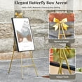 thumbnail image 4 of CaliDecor 53” H Gold Easel Stand for Sign, Large Adjustable Metal Display Standing with Butterfly Bow Top for Displaying Pictures Wedding Poster Holder Showcasing, 4 of 8