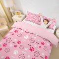 thumbnail image 3 of Homewish Dog Paw Twin Duvet Cover,Cartoon Pet Twin Bedding,Pink,Puppy Print Decor,Pink Reversible,2 Pieces,1 Duvet Cover and 1 Pillowcase, 3 of 6