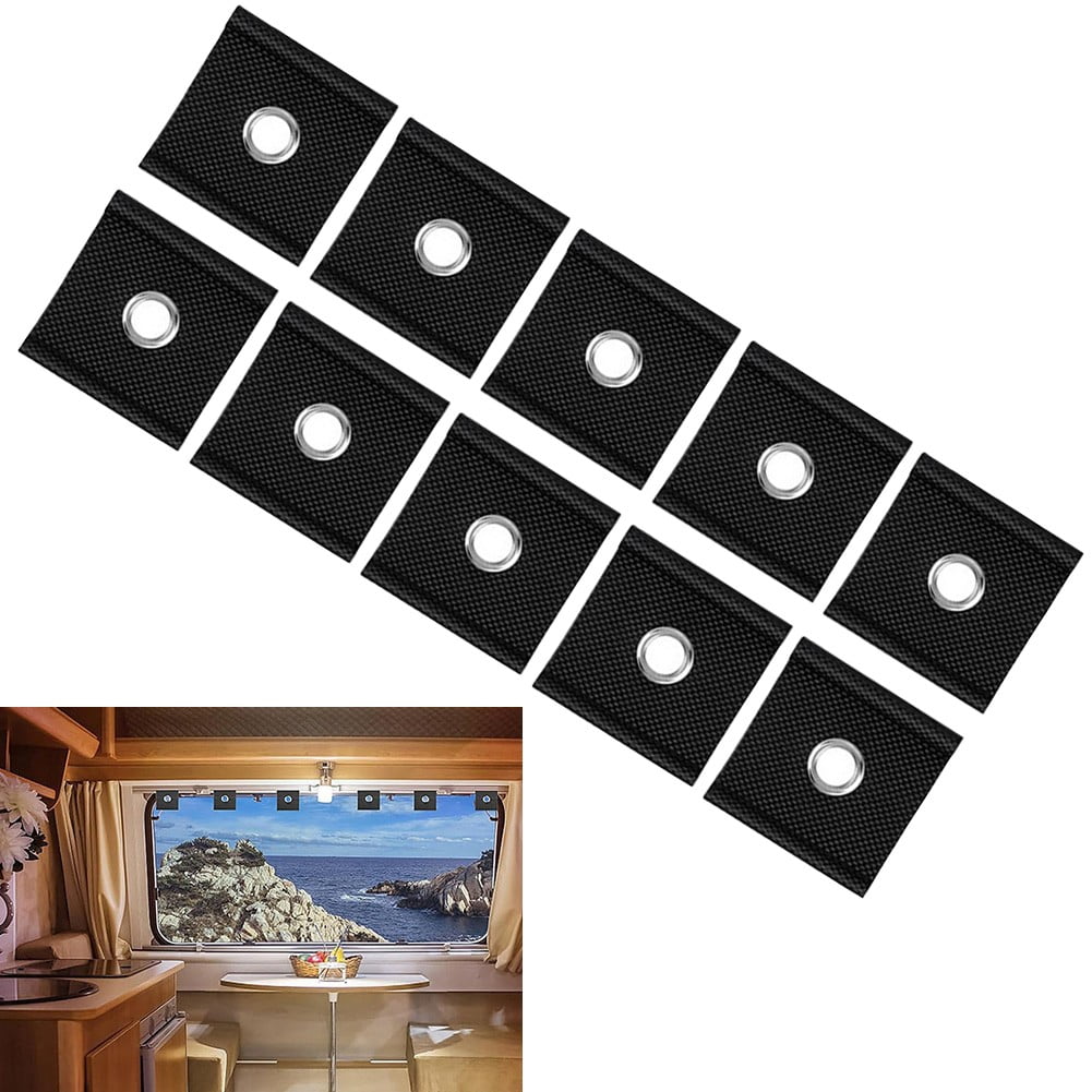 10set RV Awning Hooks for Piping Rail 5/6 mm7/8 mm RV Awning Light Clips Hange Black