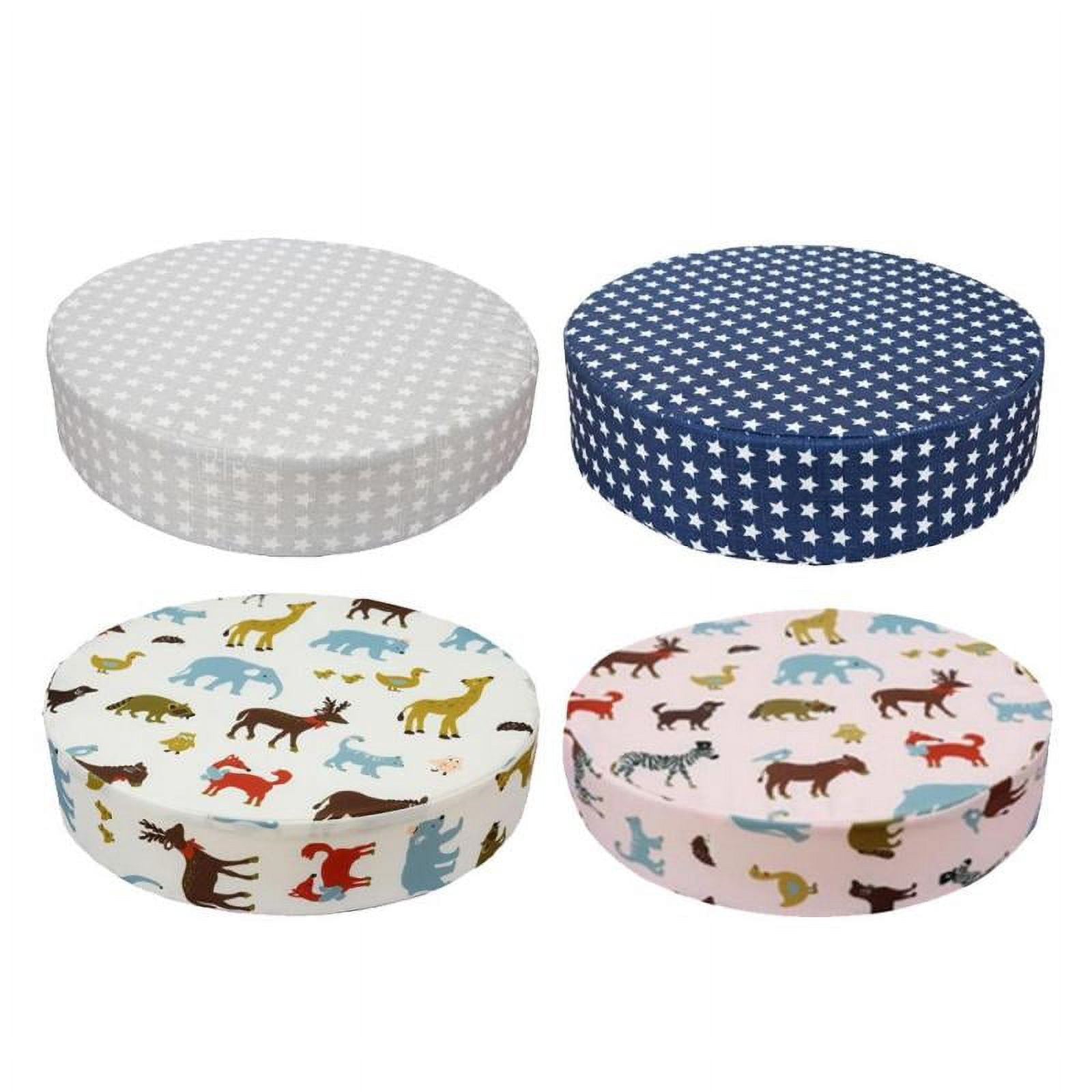Chair Round Booster Seat Cushion - Baby High Chair Pad - White Star, 32cm