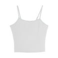 thumbnail image 4 of FRSASU 2PC Womens Camisole Sleeveless Round Neck Solid Spaghetti Strap Tank Tops Basic Shirt White XL(XL), 4 of 8
