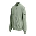 thumbnail image 4 of Men's Corduroy Jacket Long Sleeve Solid Lapel Collar Zip Up Lounge Cardigan Coat with Pockets Green 4XL, 4 of 8