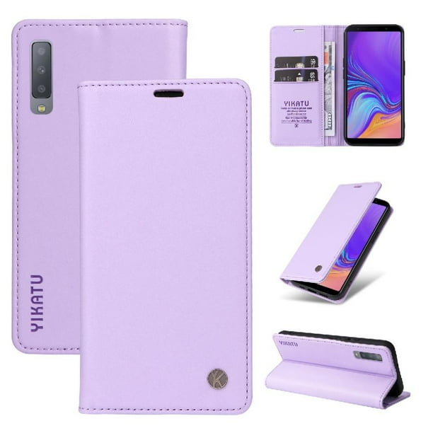 Funda para Samsung Galaxy A7 2018 Estuche de Cuero PU Tipo Cartera con Ranuras para Tarjetas y Cierre Magnético