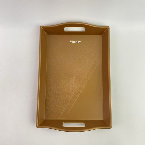 Vituney Serving trays,Rectangular Decorative Metal Tray with Filigree Decor in Champagne Gold, Metal Serving Tray, Perfume Tray, Vanity Tray