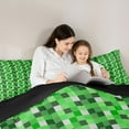thumbnail image 4 of Feelyou Green Pixelate Miner Comforter Set 7pcs, Retro Video Game Queen Bedding Sets, 4 of 8