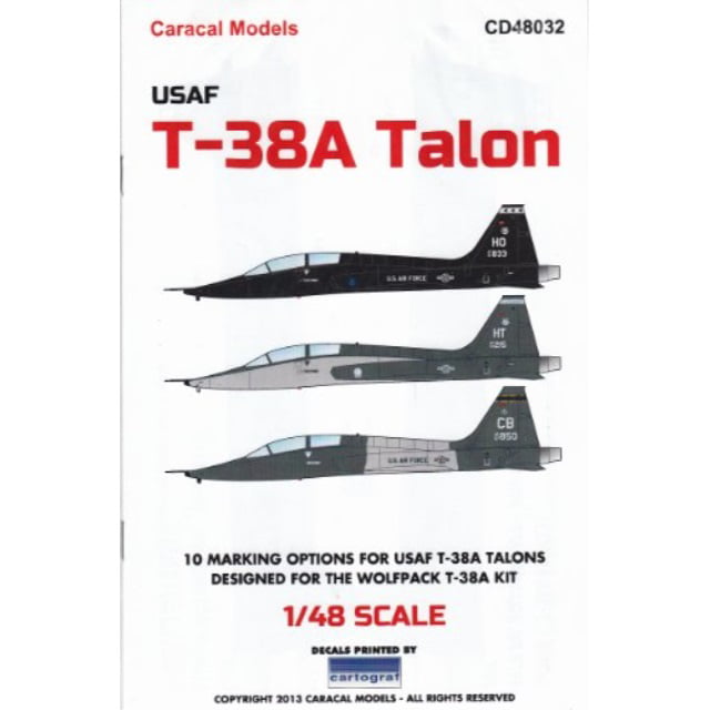Caracal Models 1/48 48032 x USAF T-38A Talon decals 