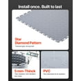 thumbnail image 3 of VEVOR Garage Floor Tiles Interlocking, 8 Pack 20.2 x 20.2 x 0.2 in Interlocking Modular Garage Flooring Tiles, Diamond Plate Slip-Resistant PVC Mats for Workshop,Warehouse,Tool Room, Silver, 3 of 9