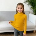 thumbnail image 4 of XIMIN Kids Girls Solid Color Ribbed Knitted Shirts Mock Neck Tee Top Turtleneck Long Sleeve Basic Fall Winter Casual Slim Fit Base Layer Pullover Tee, 4 of 8